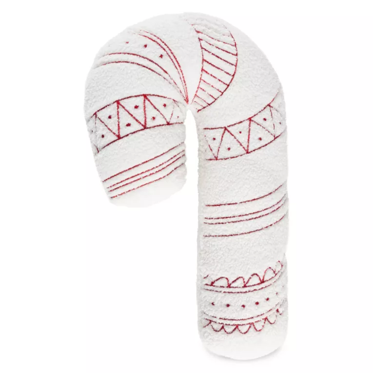 Poduszka świąteczna laska cukrowa 27x46 cm z tkaniny typu bukla biało, czerwona