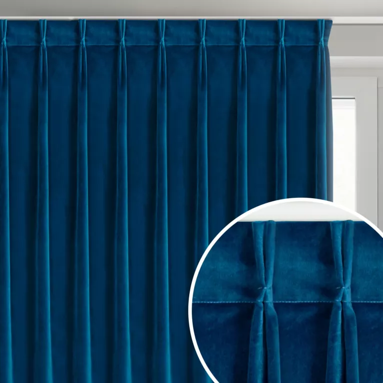 Zasłona granatowa z welwetowej tkaniny 125x270 cm (wymiar podany na gotowo) system flex - MELANIE