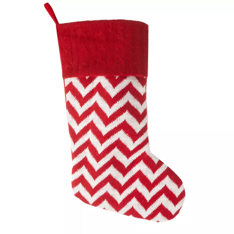 Skarpeta świąteczna z dzianiny ze wzorem