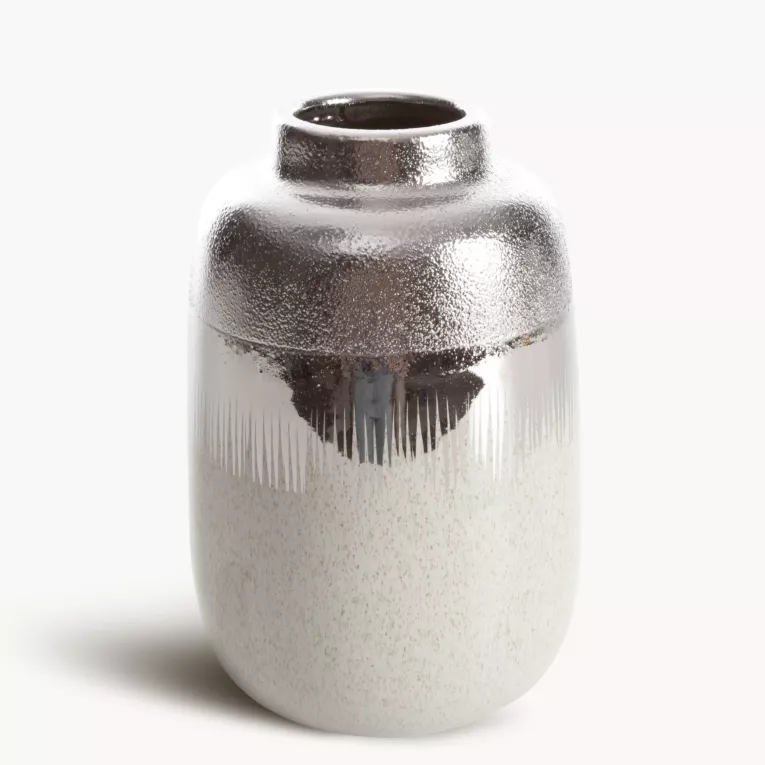 Wazon ceramiczny MAX 2 łączący fakturę granitu z lśniącą powierzchnią