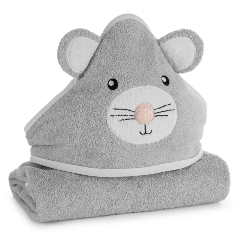 Ręcznik kąpielowy dziecięcy 100x100 cm bawełniany kolor srebrny 350g/m2 z kapturem BABY 71