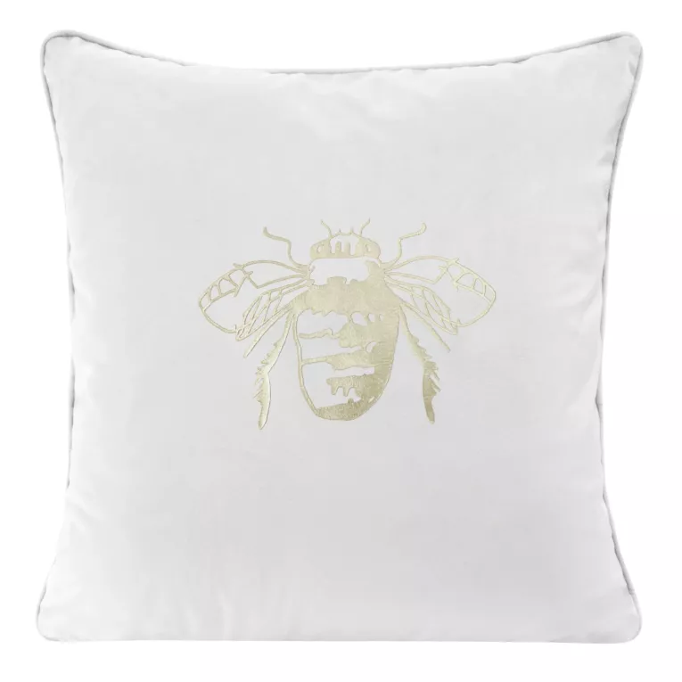 Welwetowa poszewka BLINK 14 z nadrukiem złotej pszczoły