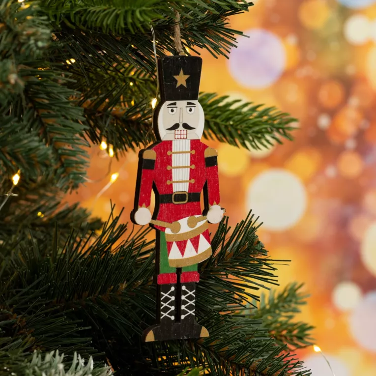 Ozdoba choinkowa w kształcie dziadka do orzechów w stylu eko