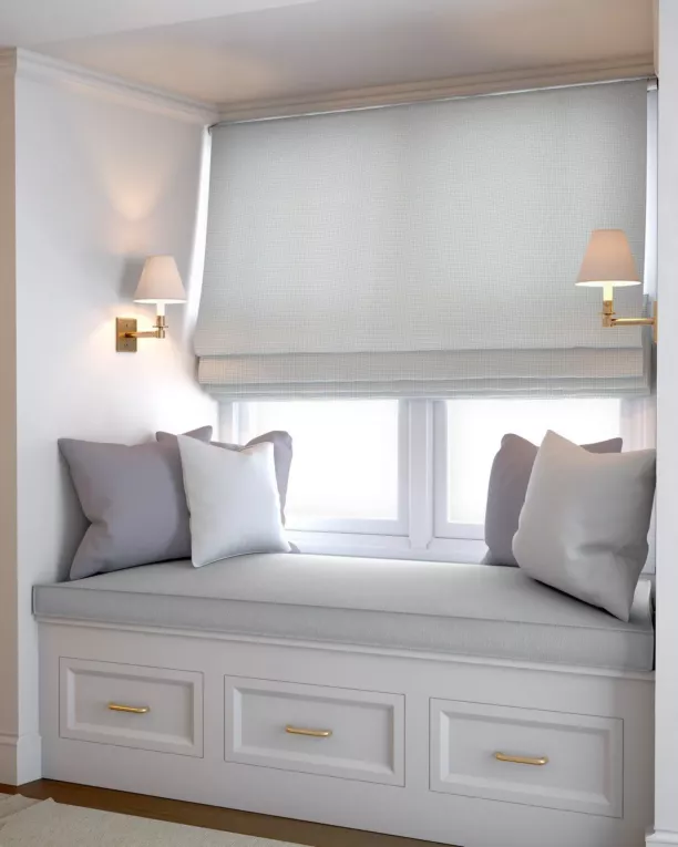 Roleta rzymska naturalna z strukturalnej tkaniny o naturalnym splocie