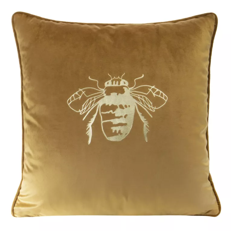 Welwetowa poszewka BLINK 14 z nadrukiem złotej pszczoły