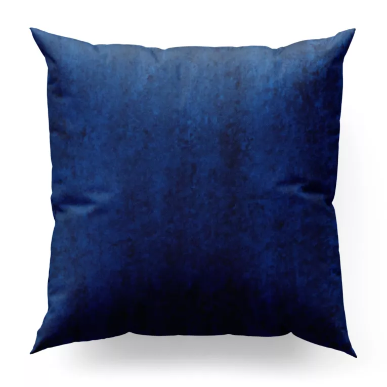 Poszewka szyta granatowa z miękkiej tkaniny welwetowej z efektem kreszowania