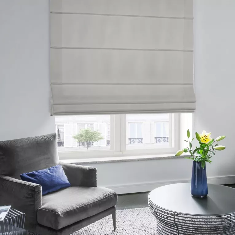 Roleta rzymska AMAYA szara z jednokolorowej gładkiej tkaniny