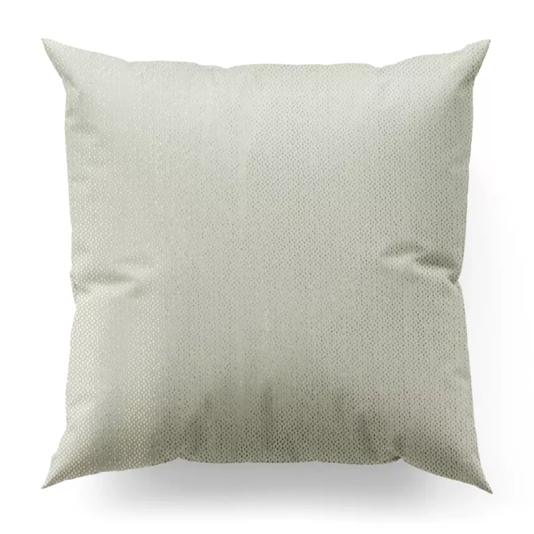 Poszewka szyta kremowo złota z miękkiej tkaniny welwetowej z drobnym błyszczącym nadrukiem