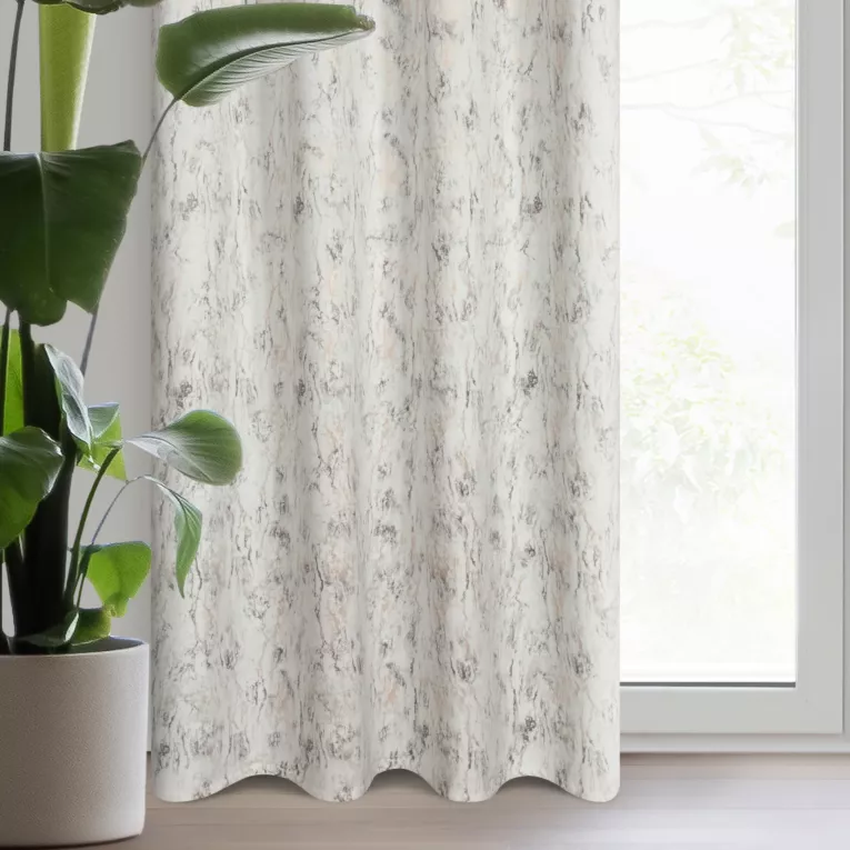 Zasłona welwetowa kremowo, złota z efektem błyszczącej przecierki 140x250 cm na przelotka - KORNELIA