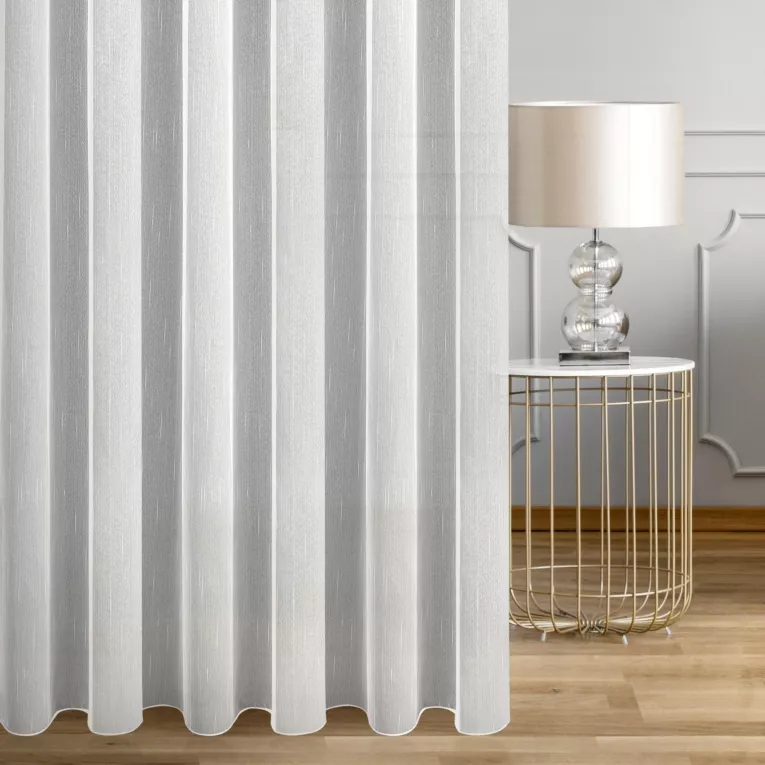 Firana szyta na taśmie 5 cm kremowa foto-katalityczna tkanina, oczyszczająca powietrze z substancji szkodliwych