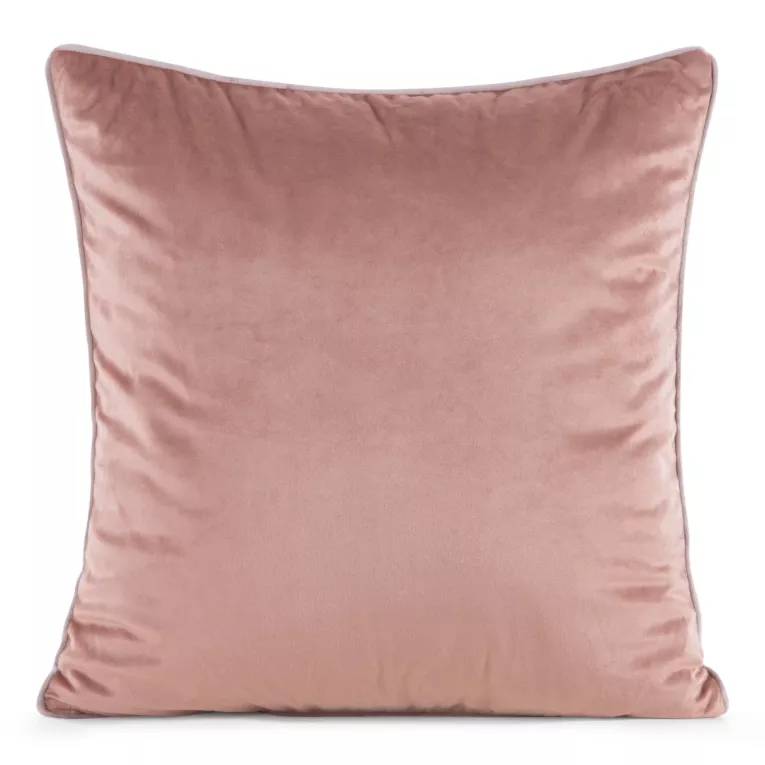 Poszewka na poduszkę 60x60 cm welwetowa kolor ciemnoróżowy o delikatnym połysku z ozdobną lamówką GAJA 2