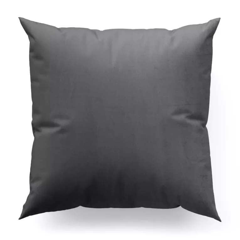 Poszewka szyta grafitowa z miękkiej tkaniny welwetowej