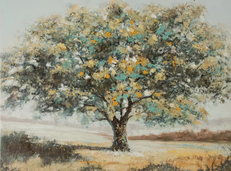 Obraz NATURALS 2 ręcznie malowany na płótnie  pejzaż z drzewem