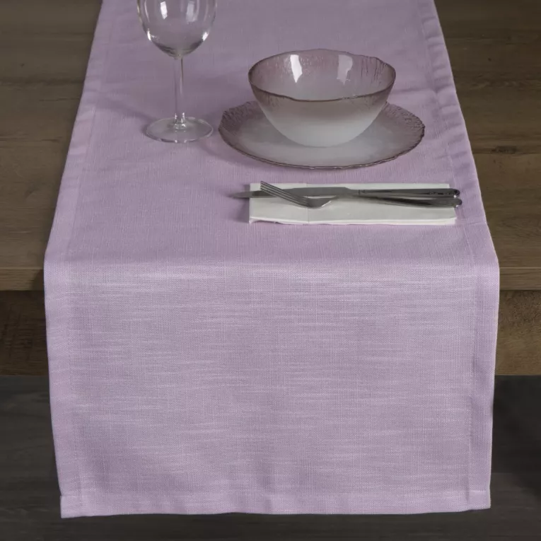 Bieżnik na stół jasnofioletowy 40x140 cm SUMMER 11 z gładkiej i miękkiej tkaniny