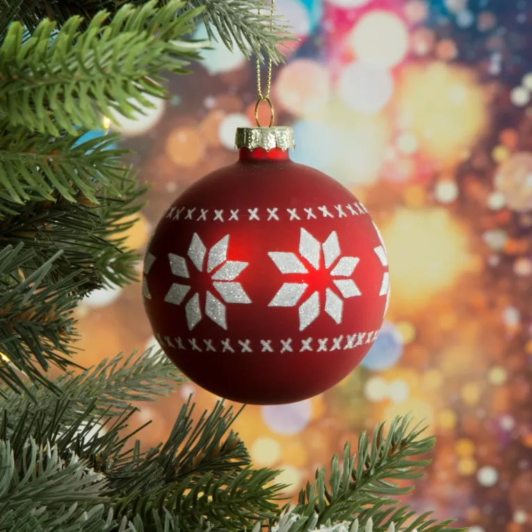 Bombka szklana ręcznie zrobiona motywem w stylu skandynawskim