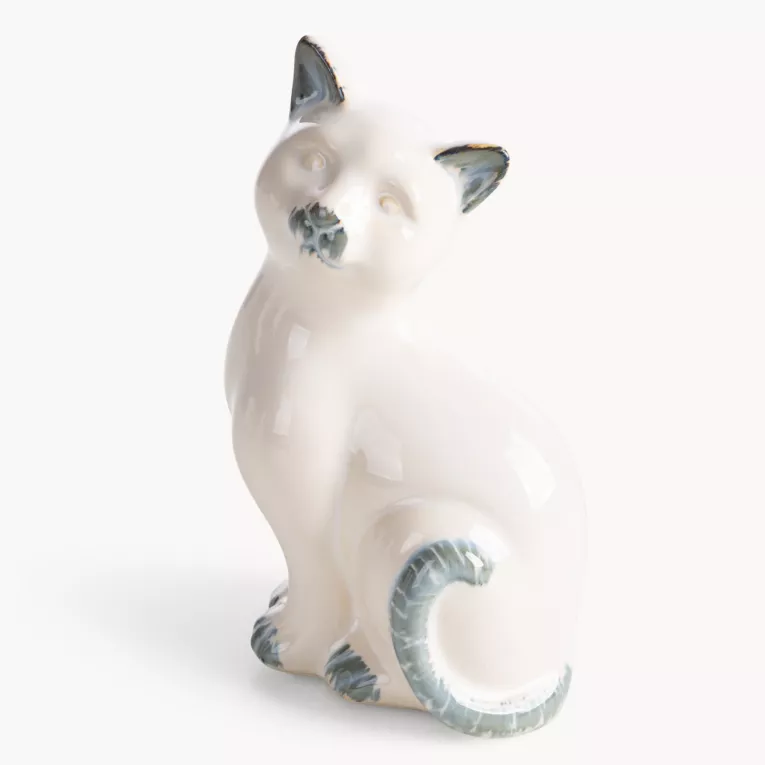 Figurka dekoracyjna kot kremowa 11x9x19 cm AVANI