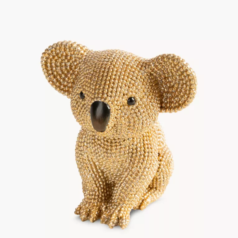 Figurka złota Koala o drobnym strukturalnym wzorze 8x8x10 cm ELDO 2