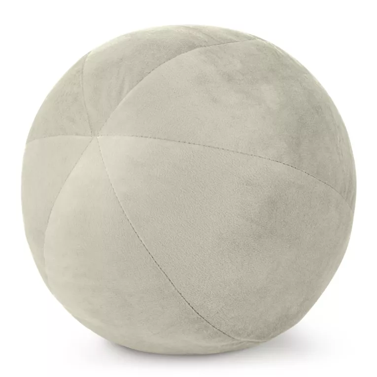 Poduszka dekoracyjna w formie kuli średnica 24 cm welwetowa kremowa GAJA