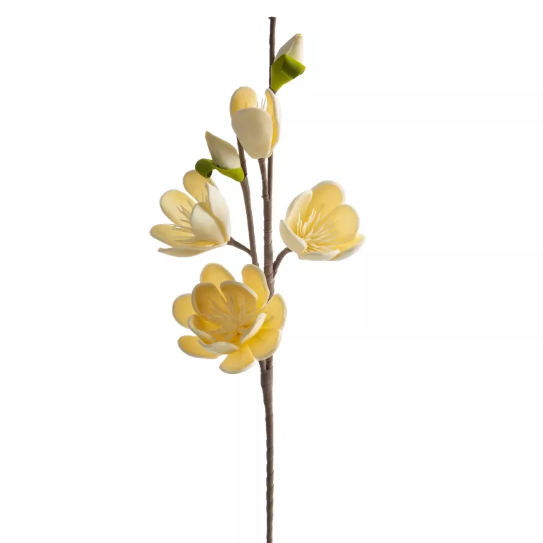 Kwiat sztuczny kremowy z plastycznej pianki foamiran 69 cm