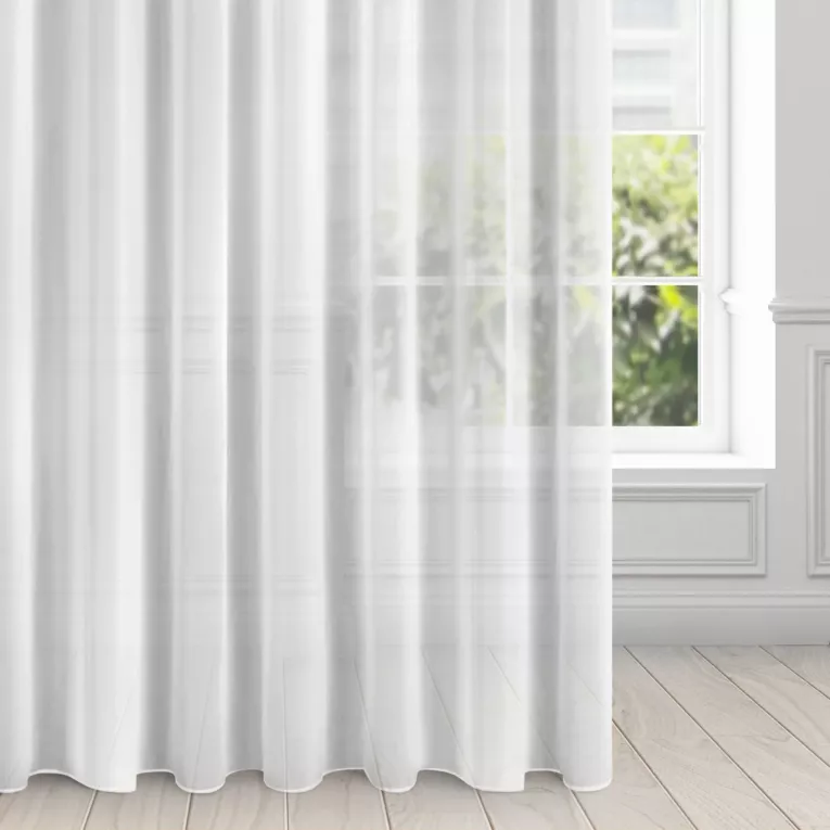 Firana biała z gładkiej matowej tkaniny szyfonowej 350x250 cm przelotka DALIA