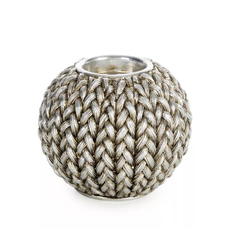 Świecznik dekoracyjny MOLI zdobiony wzorem plecionego sweterka