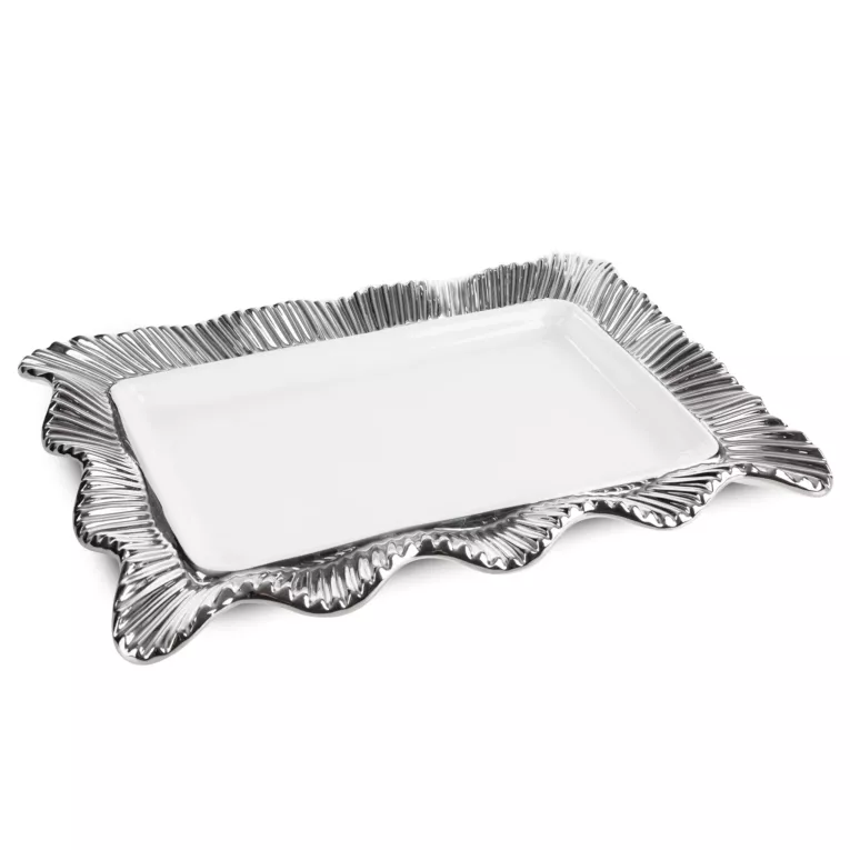 Patera ceramiczna BETSY ze srebrnymi akcentami