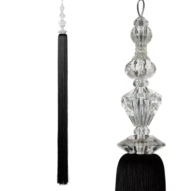 Dekoracyjny długi chwost POLA upinacz z kryształowym koralikiem