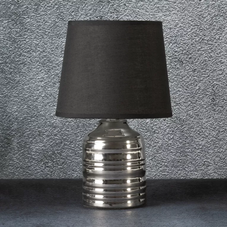 Lampka ceramiczna dekoracyjna AMELA zdobiona wytłaczanym wzorem