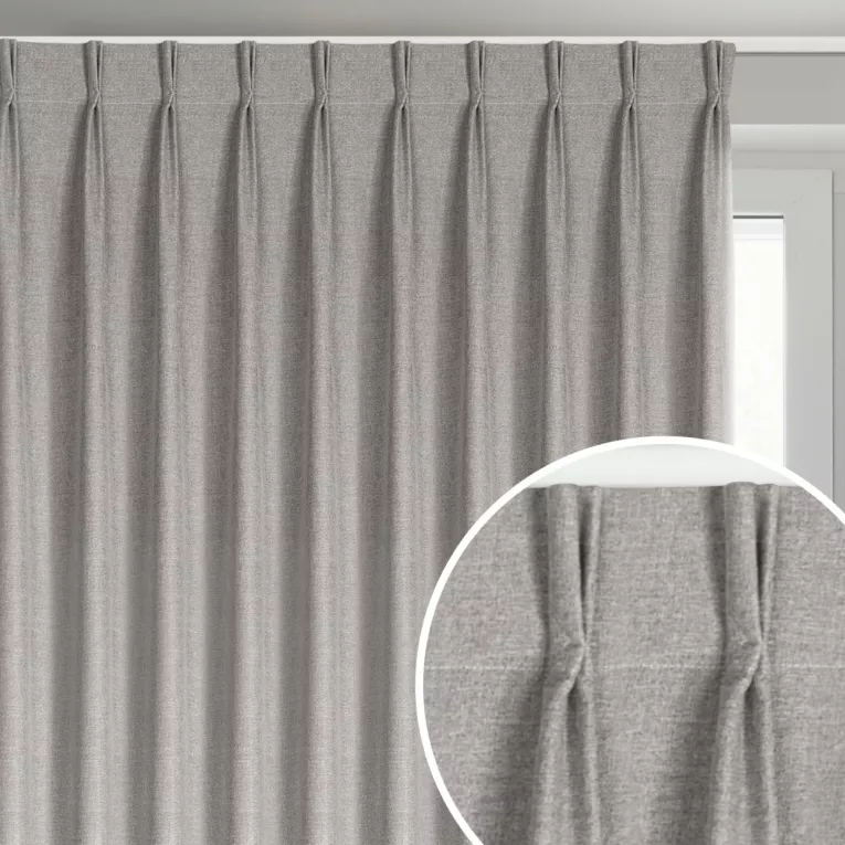 Zasłona ciemnobeżowa z 100% zaciemniającej tkaniny typu blackout 125x270 cm (wymiar podany na gotowo) system flex - NELISA