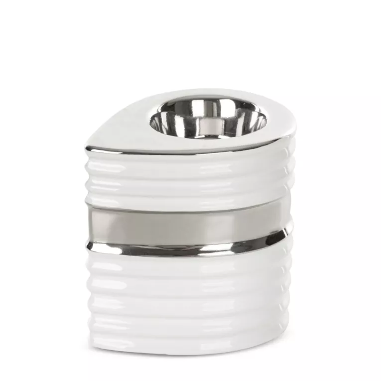 Świecznik ceramiczny ZELDA o prążkowanej fakturze, nowoczesny