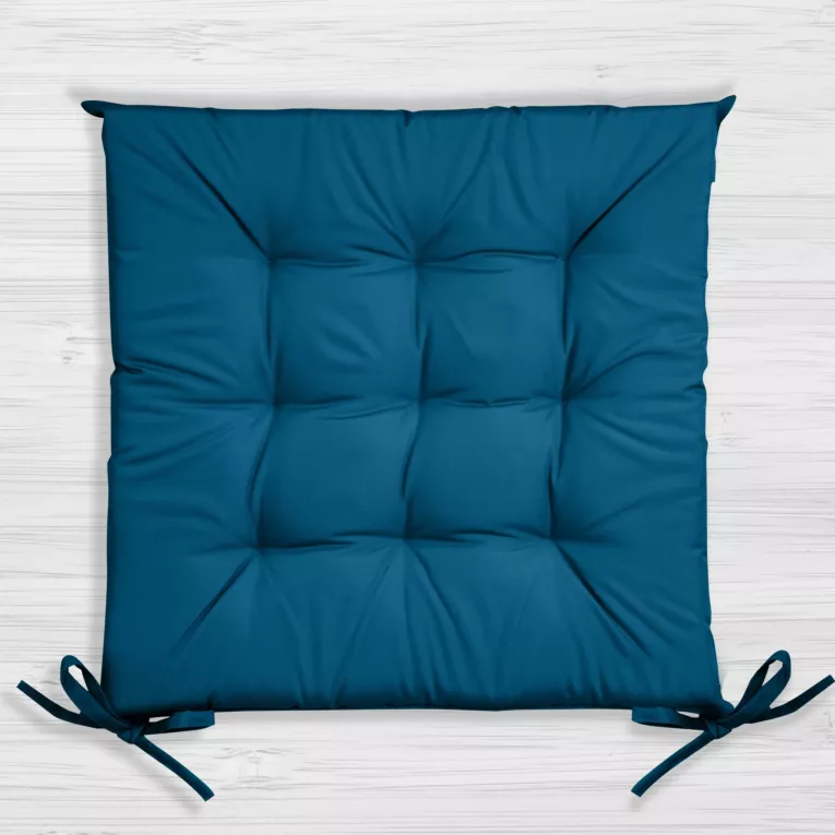 Poduszka na krzesło 40 x 40 x 5 cm wodoodporna granatowa z pikowaniem GARDEN