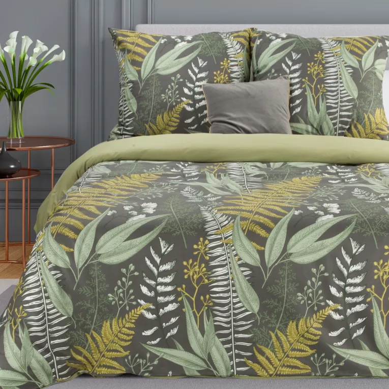 DIVA LINE Komplet pościeli DIVA 16 z wysokogatunkowej bawełny renforce z nadrukiem liści