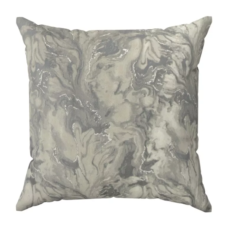 Poszewka szyta AMARELL stalowa z marmurkowym wzorem przetykanym błyszczącą nicią