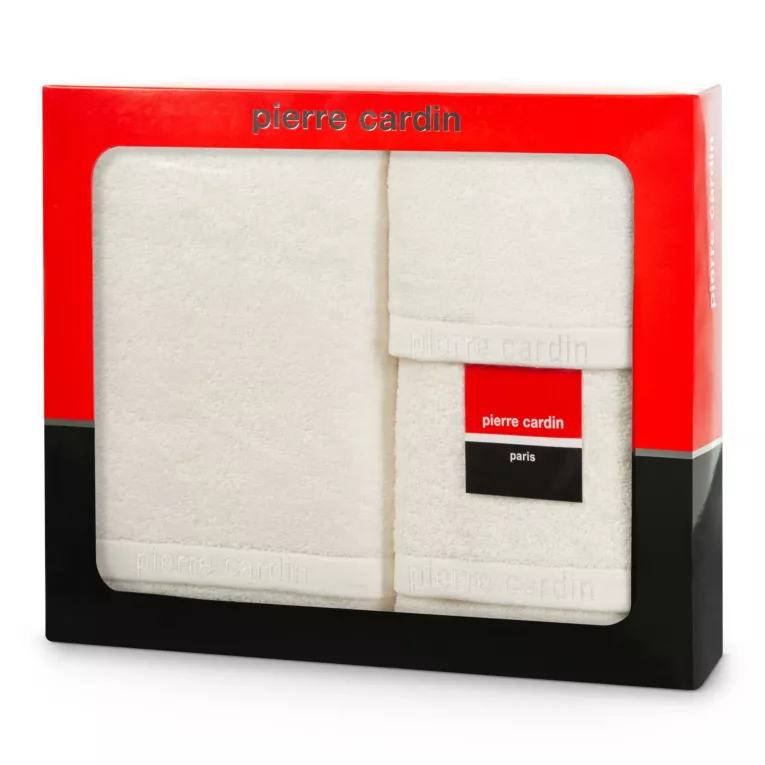 Zestaw ręczników bawełnianych na prezent 3 szt kolor kremowy 430 g/m2 EVI Pierre Cardin