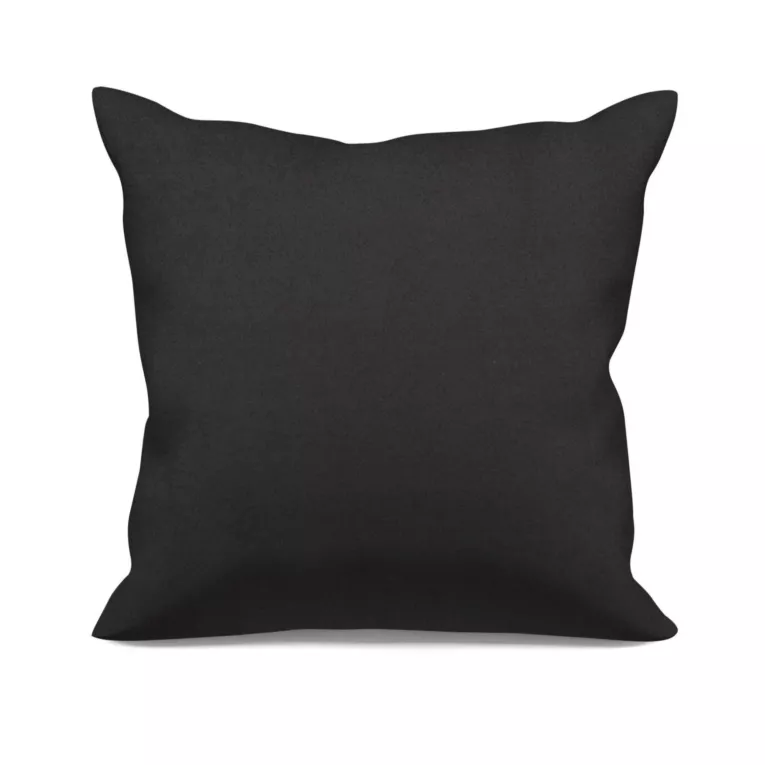 Poszewka szyta czarna z gładkiej tkaniny typu dimout