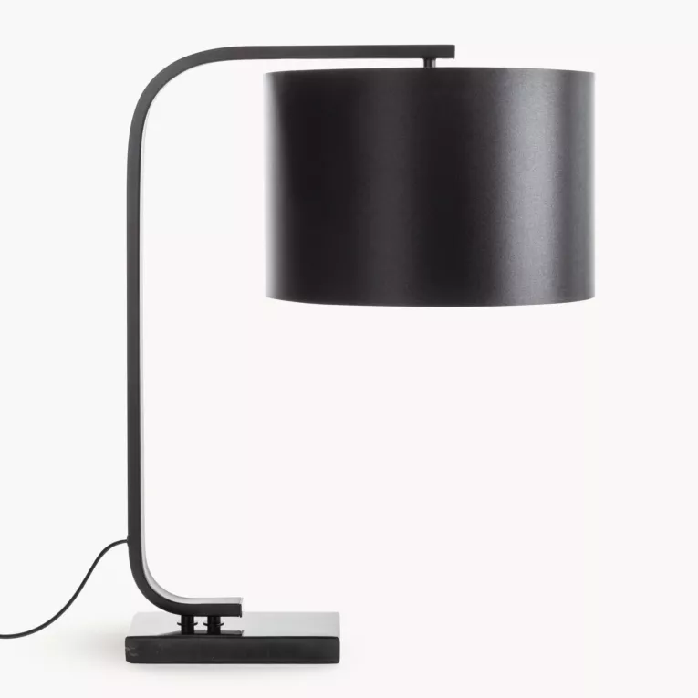 Lampa stołowa nocna czarna LINA minimalistyczna na metalowej podstawie - kolekcja VULCANO