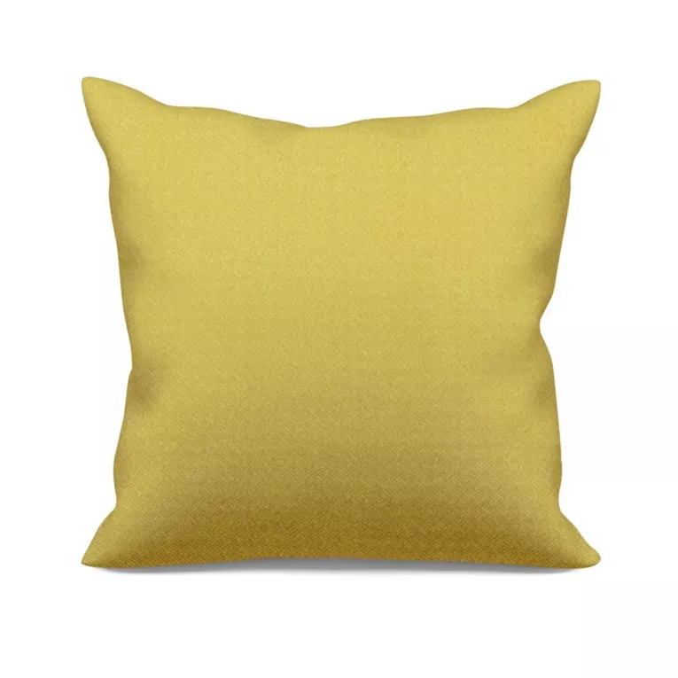 Poszewka szyta musztardowa z miękkiej, matowej tkaniny w drobny geometryczny wzór