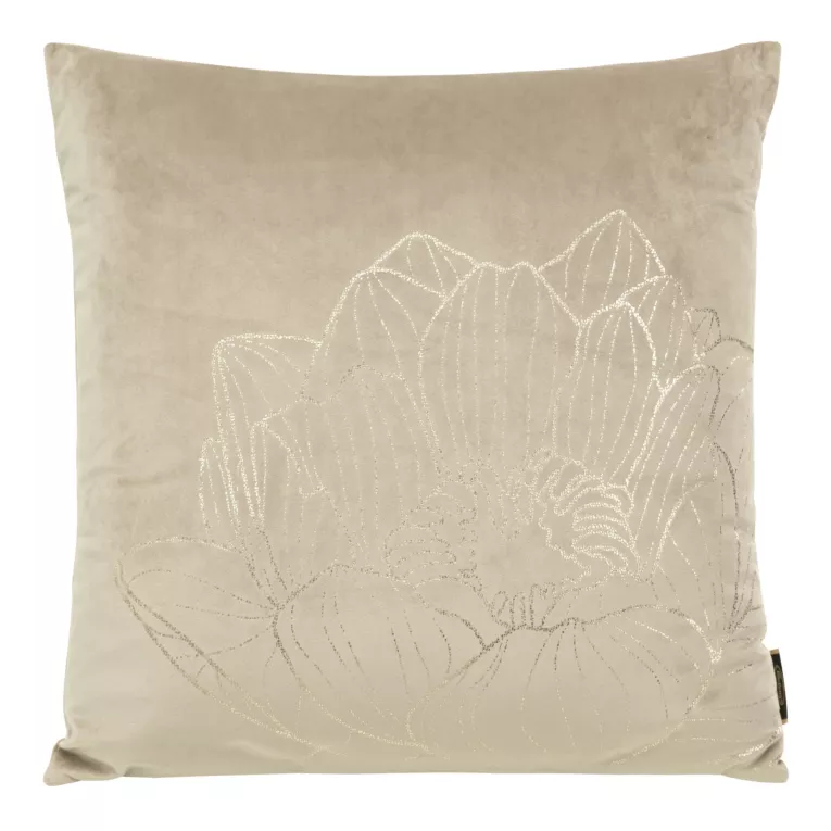 Poszewka BLINK 20 z welwetu z dużym wzorem kwiatu lilii wodnej