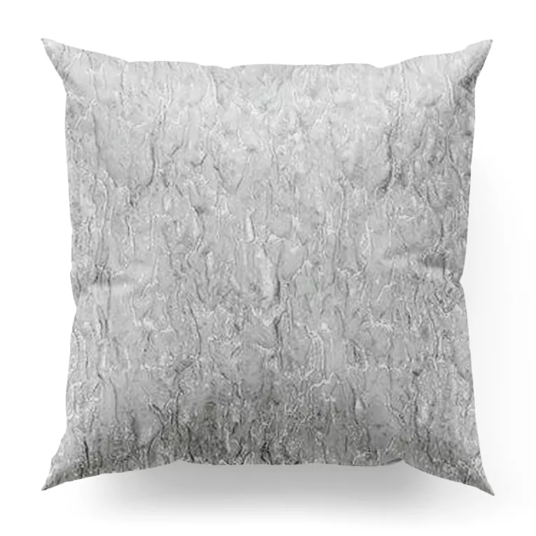 Poszewka szyta JAMIL srebrna z tkaniny o nieregularnym wypukłym wzorze i lekkim połyskiem
