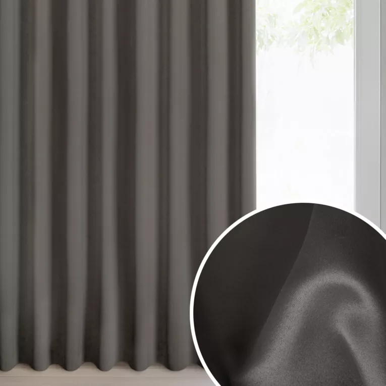 Zasłona grafitowa zaciemniająca 140x300 cm taśma imitująca flex - MILAN