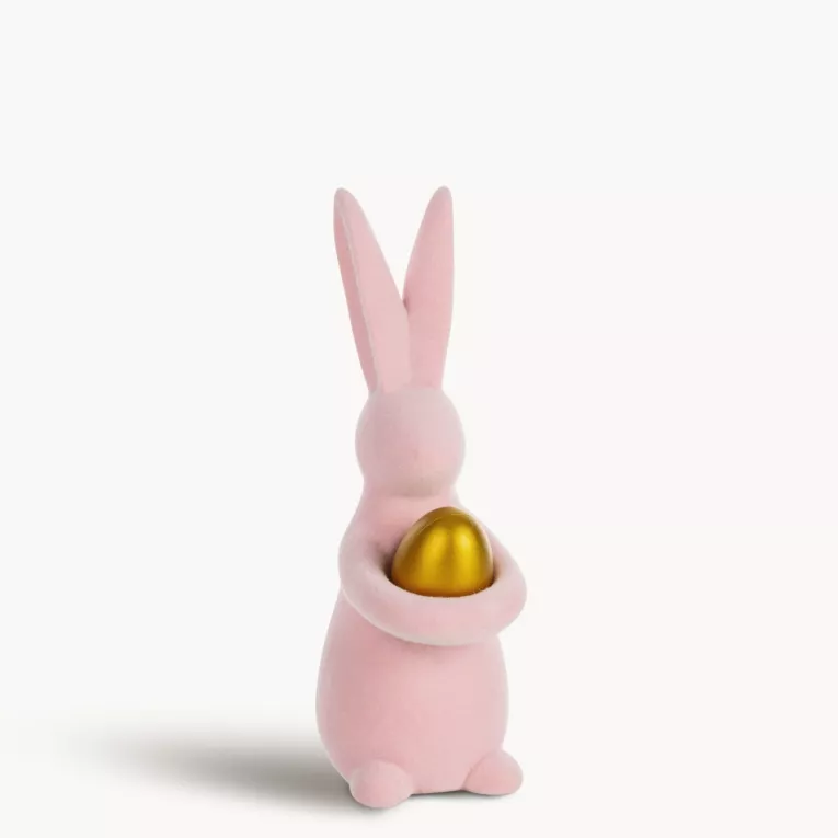 Wielkanocna figurka w kształcie zajączka o strukturalnym meszkowym wykończeniu