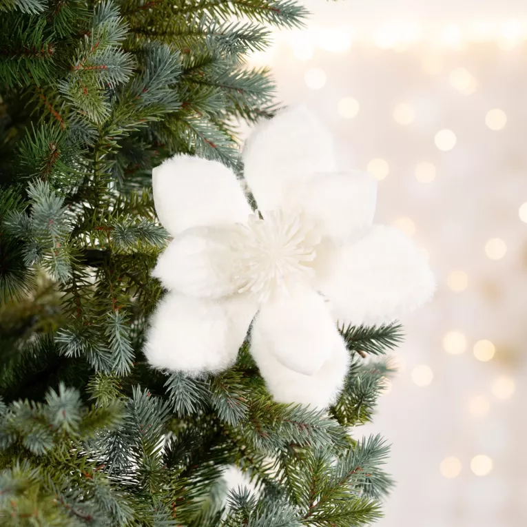 Świąteczny kwiat dekoracyjny z tkaniny typu bukla