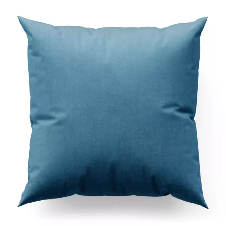 Poszewka szyta SAFARI niebieska z miękkiej welwetowej tkaniny z połyskiem