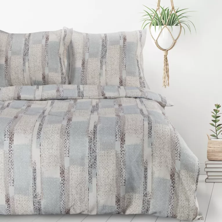 Pościel 220x200 cm kolor srebrny, beżowy z fantazyjnym wzorem ALLISON Design 91