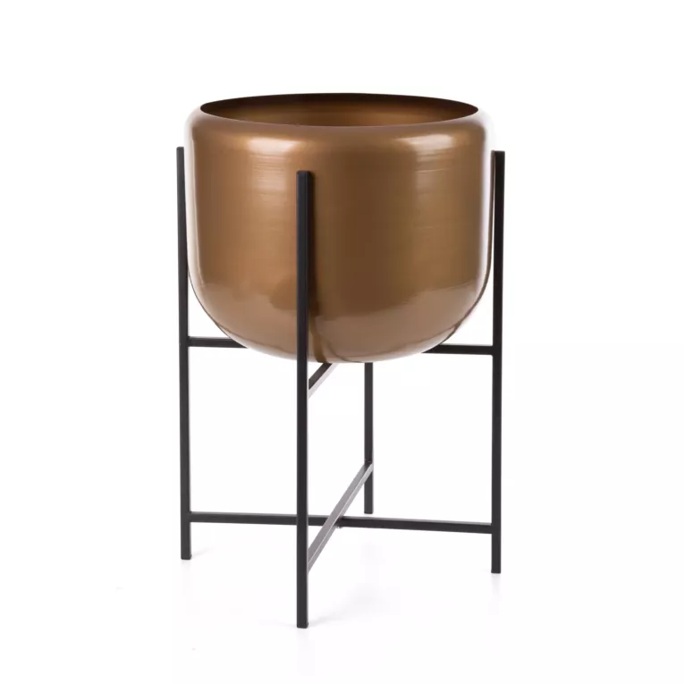 Metalowa osłonka na donicę na stojaku