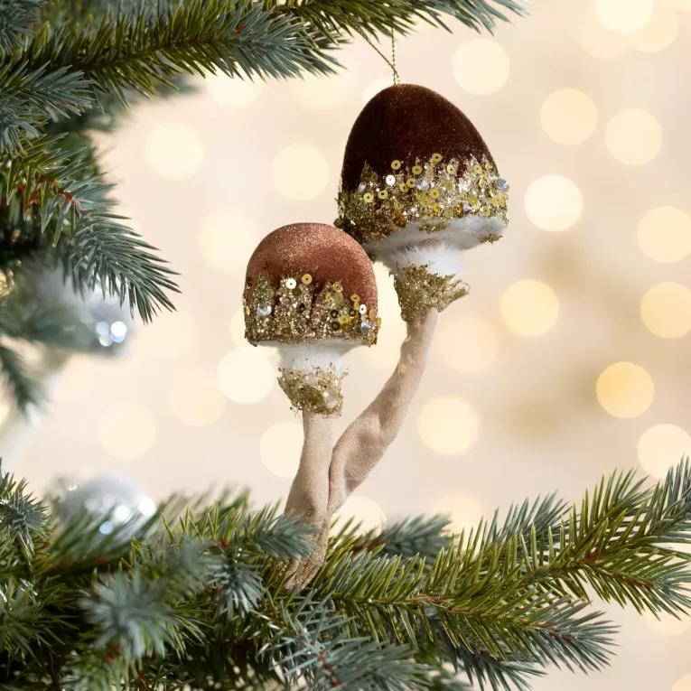 Ozdoba choinkowa GRZYBEK z welwetu