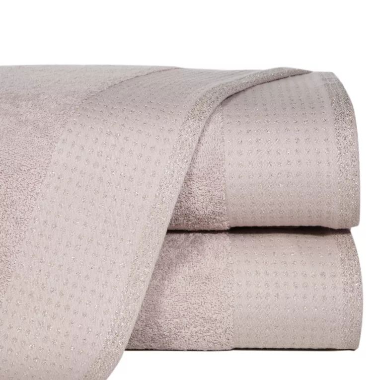 EUROFIRANY CLASSIC Ręcznik z bordiurą podkreśloną groszkami z błyszczącą lureksową nicią