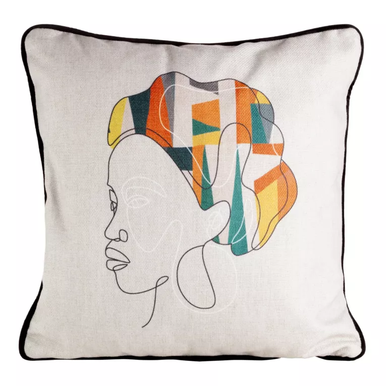 Poszewka welwetowa UNIKA z inspirowana stylem etno z kontrastującą wypustką na brzegach