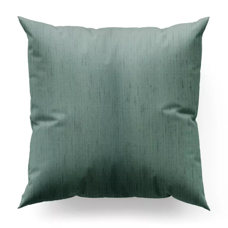 Poszewka szyta miętowa z miękkiej, matowej tkaniny w stylu eko o naturalnym splocie