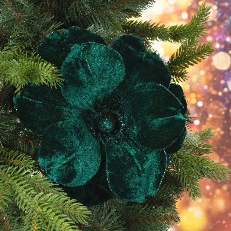 Świąteczny kwiat dekoracyjny z welwetu